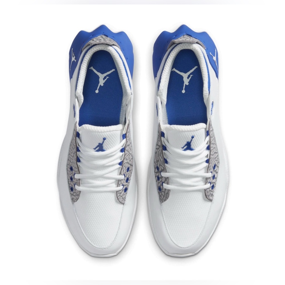 Jordan White and Blue Sneakers - Picture 6 of 7
